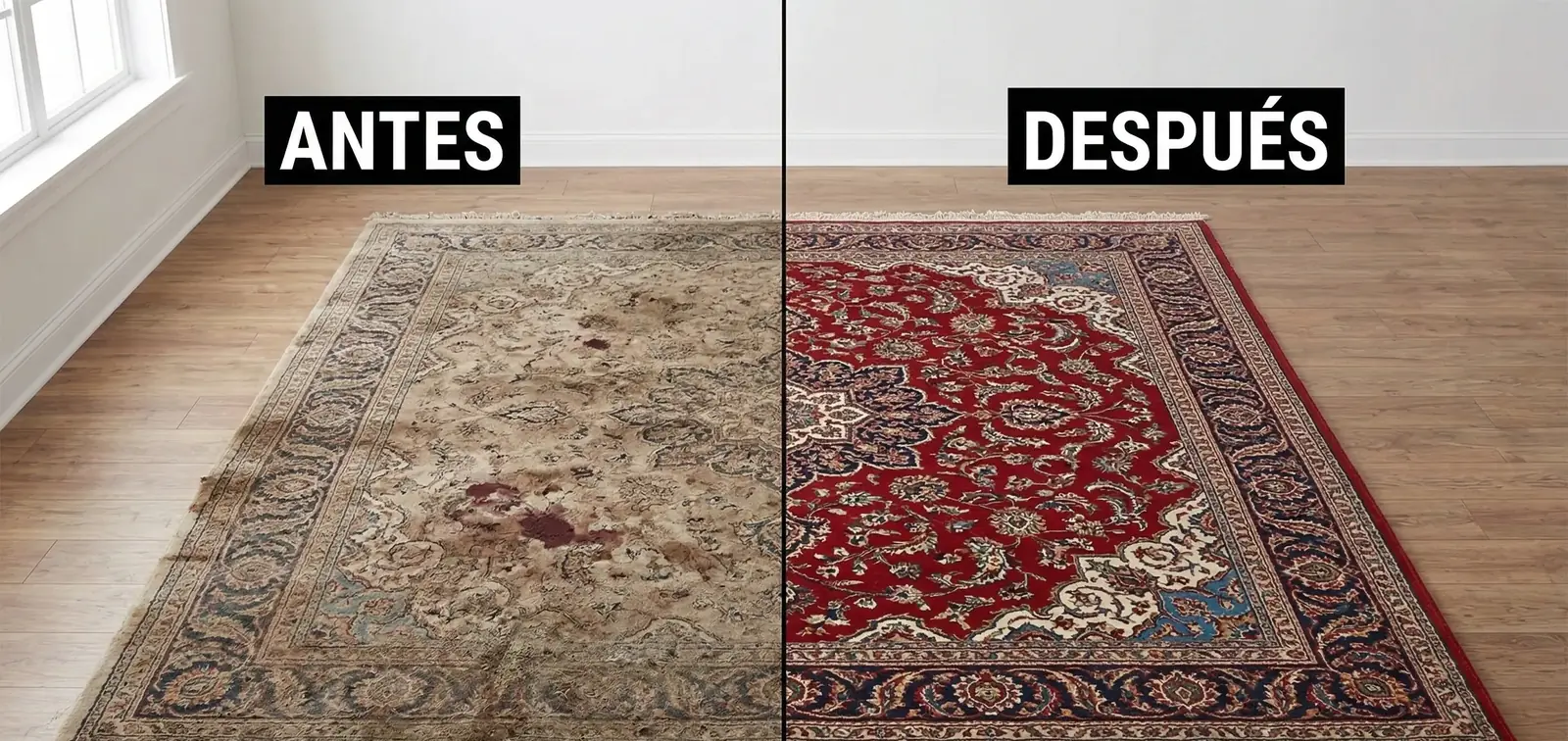 Limpieza de alfombra: antes y después